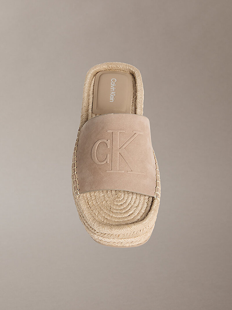 Calvin Klein Bej Renkli Kadın Flatform Espadril Terlik