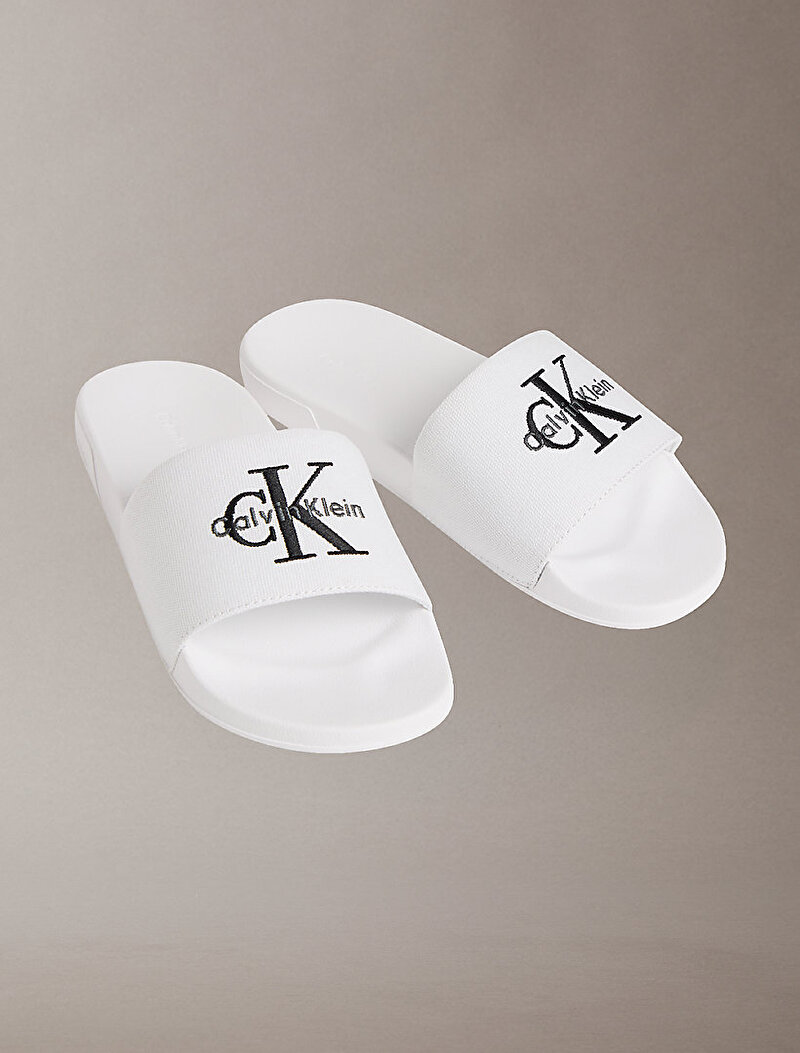 Calvin Klein Beyaz Renkli Kadın Essential Slide Rubber Terlik