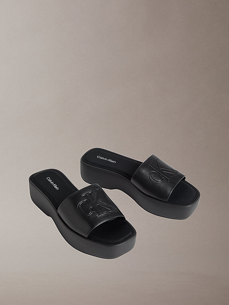 Calvin Klein Siyah Renkli Kadın Flatform Terlik