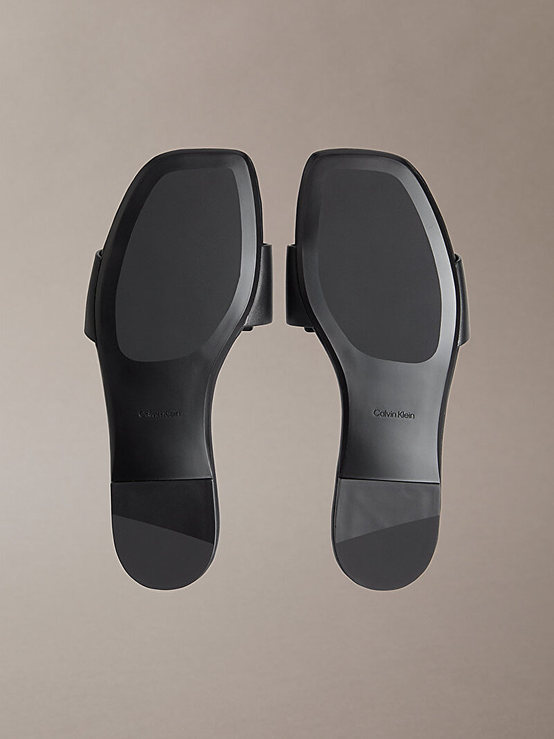 Calvin Klein Siyah Renkli Kadın Square Flat Terlik