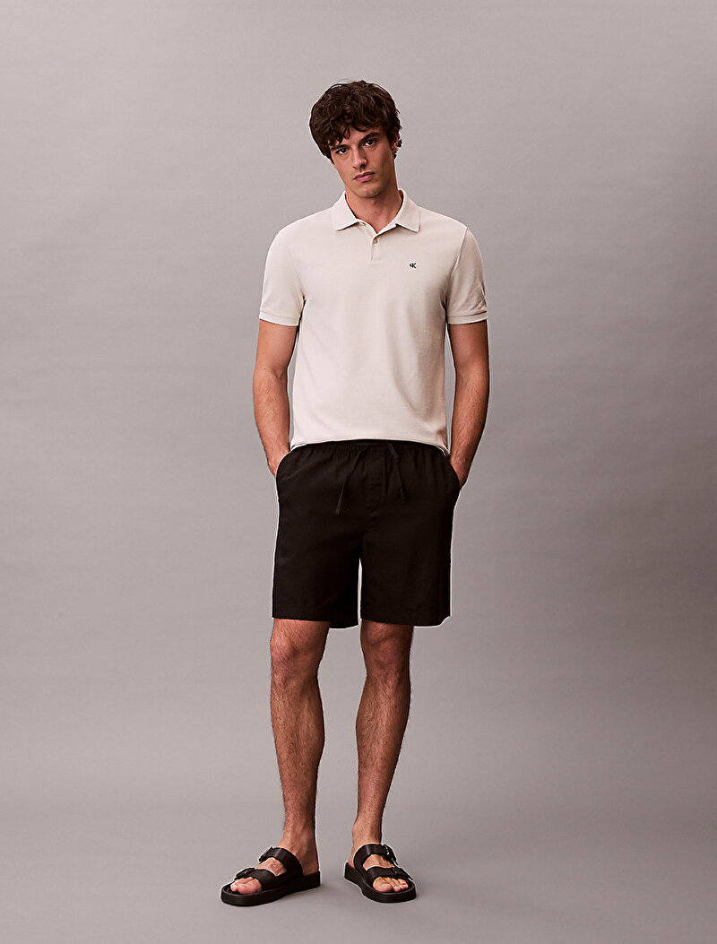 Calvin Klein Beyaz Renkli Erkek Monogram Pique Polo T-shirt