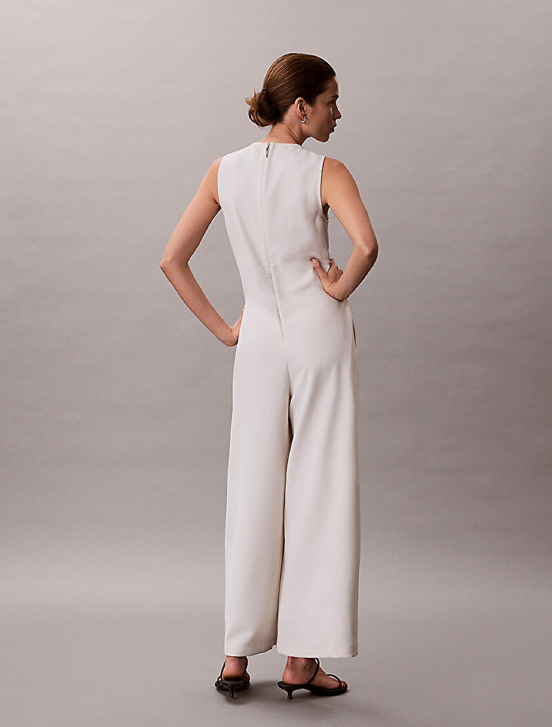 Calvin Klein Beyaz Renkli Kadın Casual Twill Tulum