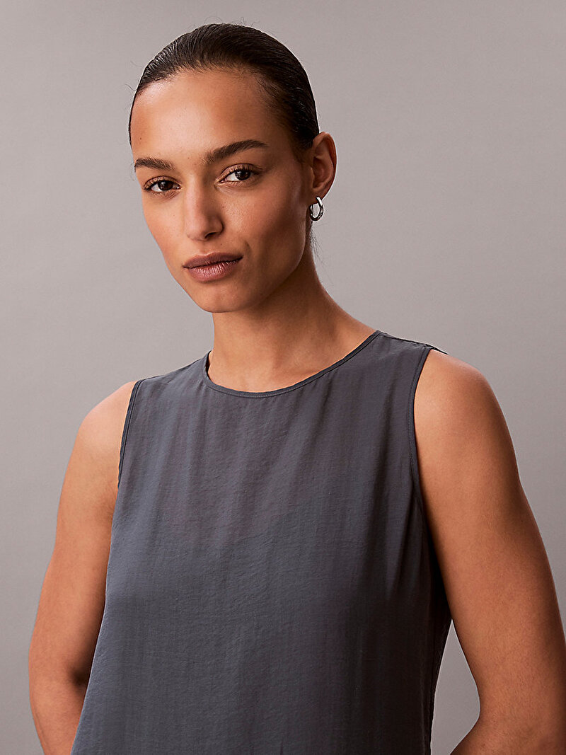 Calvin Klein Mavi Renkli Kadın Voile Maxi Elbise