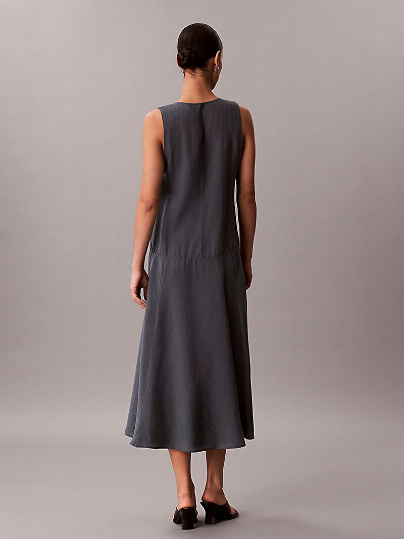 Calvin Klein Mavi Renkli Kadın Voile Maxi Elbise
