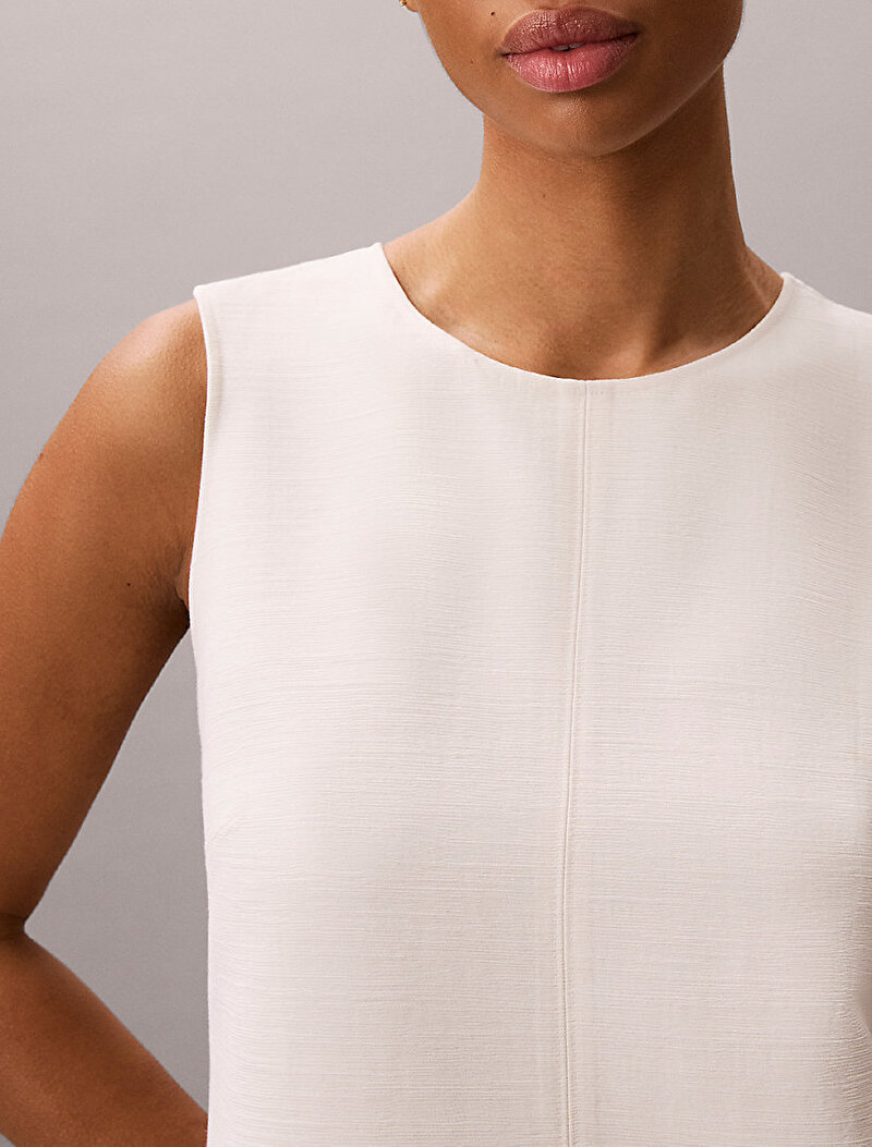 Calvin Klein Beyaz Renkli Kadın Heavy Textured Gömlek
