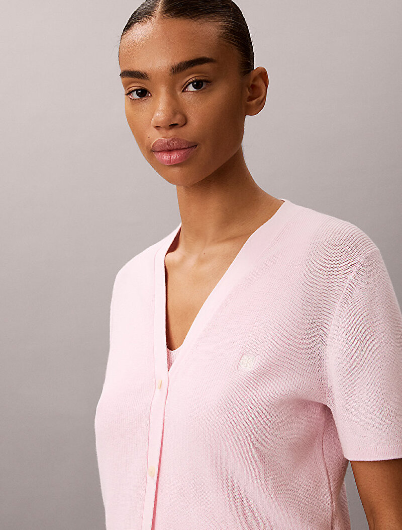 Calvin Klein Pembe Renkli Kadın Cotton Twinset Bluz Hırka