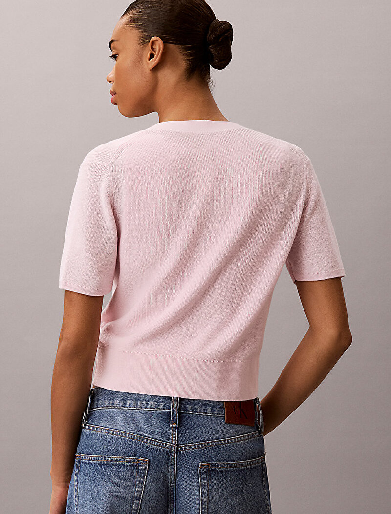 Calvin Klein Pembe Renkli Kadın Cotton Twinset Bluz Hırka