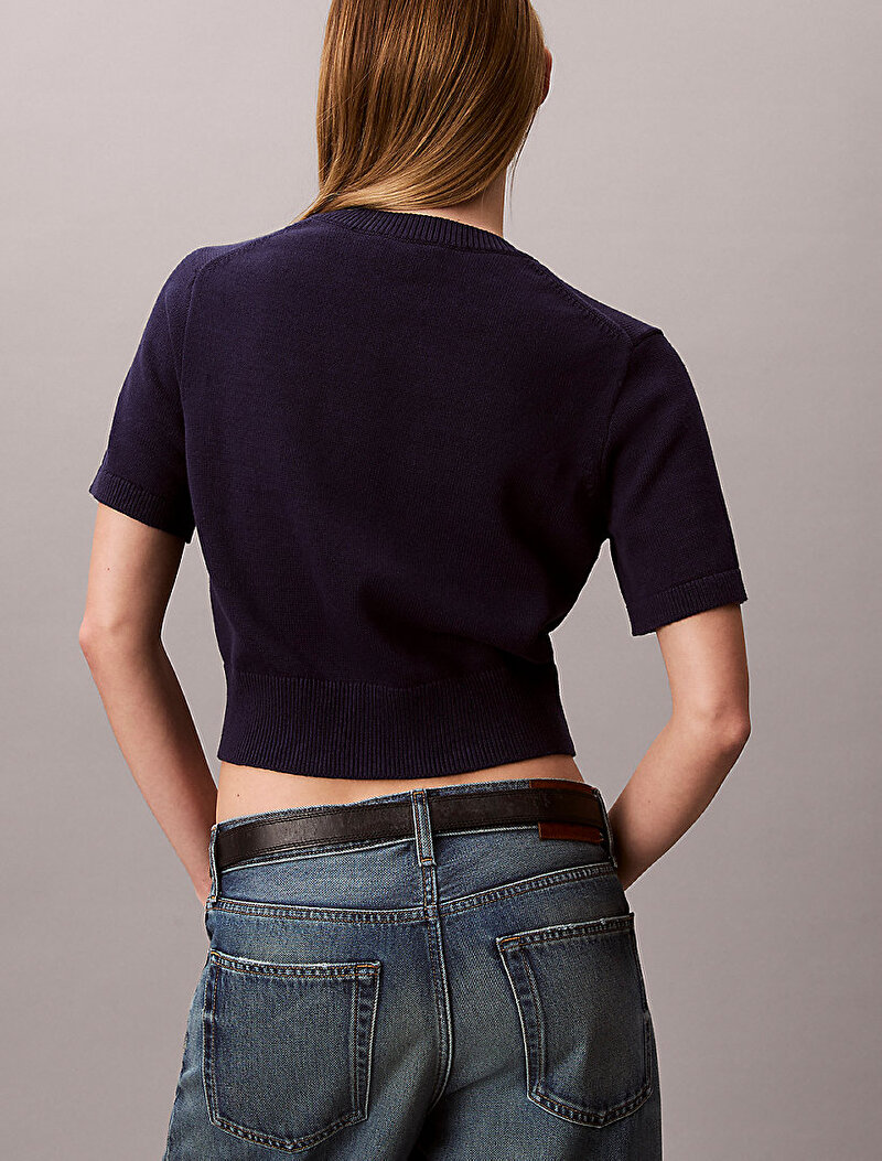 Calvin Klein Mavi Renkli Kadın Logo Kazak