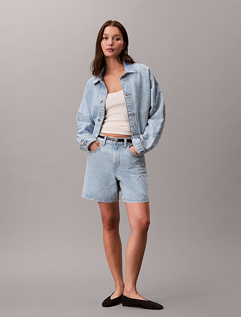 Calvin Klein Mavi Renkli Kadın Doleman Trucker Need Denim Ceket
