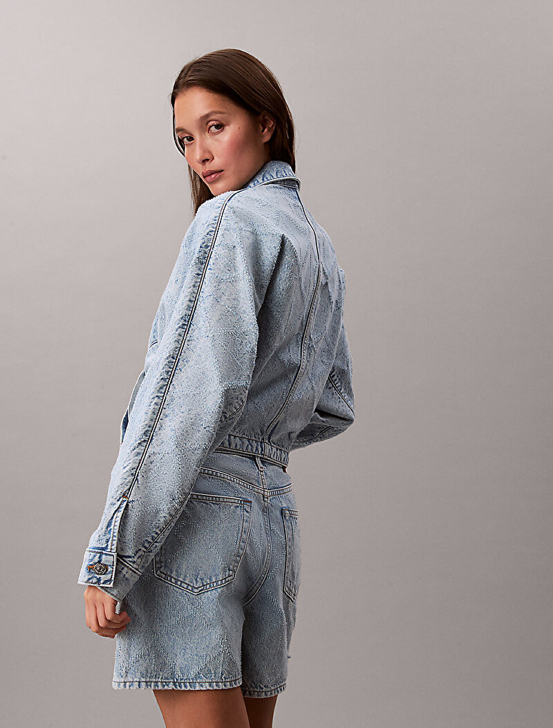 Calvin Klein Mavi Renkli Kadın Doleman Trucker Need Denim Ceket