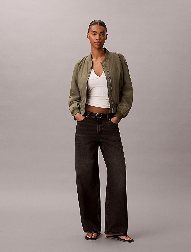 Calvin Klein Yeşil Renkli Kadın Essential Naylon Bomber Ceket