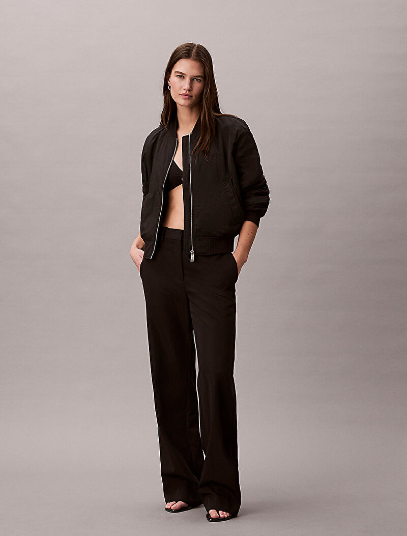 Calvin Klein Siyah Renkli Kadın Essential Naylon Bomber Ceket