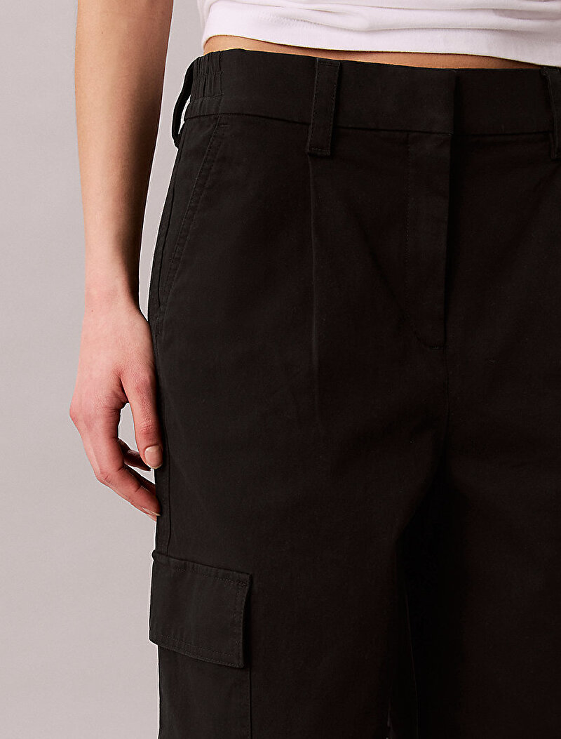 Calvin Klein Siyah Renkli Kadın Cotton Ewaist Cargo Pantolon