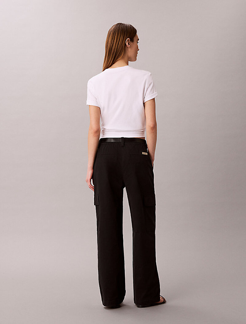 Calvin Klein Siyah Renkli Kadın Cotton Ewaist Cargo Pantolon