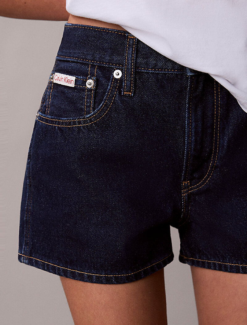 Calvin Klein Mavi Renkli Kadın Archive Mini Şort