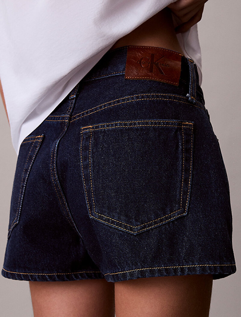 Calvin Klein Mavi Renkli Kadın Archive Mini Şort