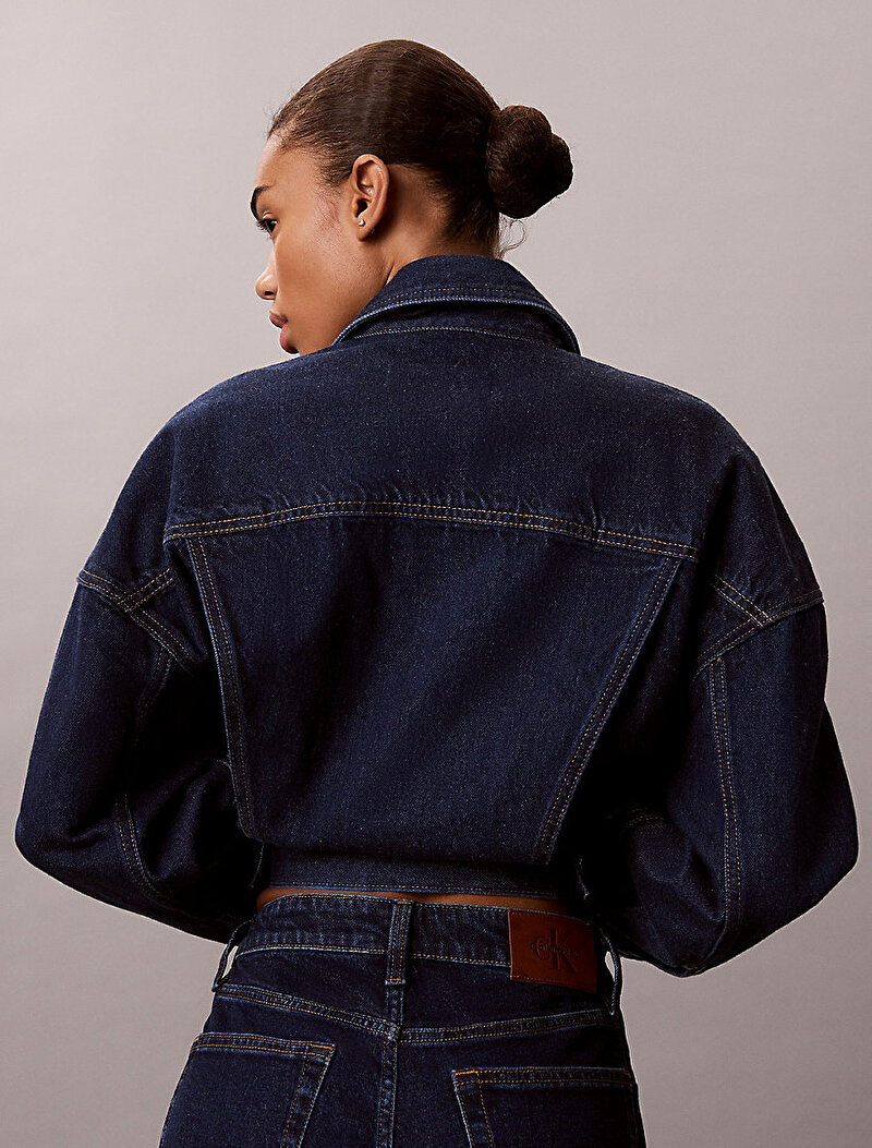 Calvin Klein Mavi Renkli Kadın Relaxed Trucker Denim Ceket