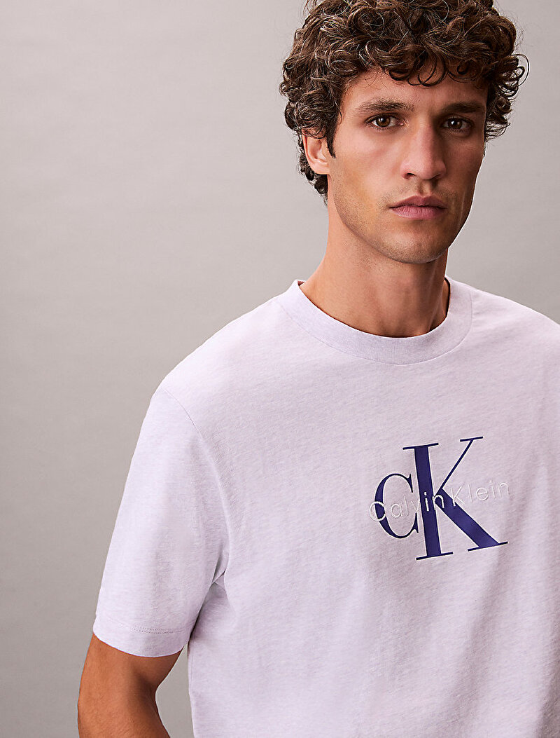Calvin Klein Mor Renkli Erkek Hero Monologo T-shirt