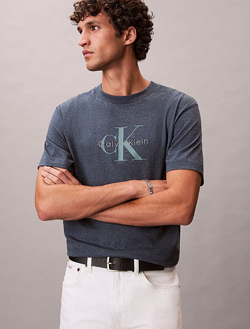 Calvin Klein Lacivert Renkli Erkek Hero Monologo T-shirt