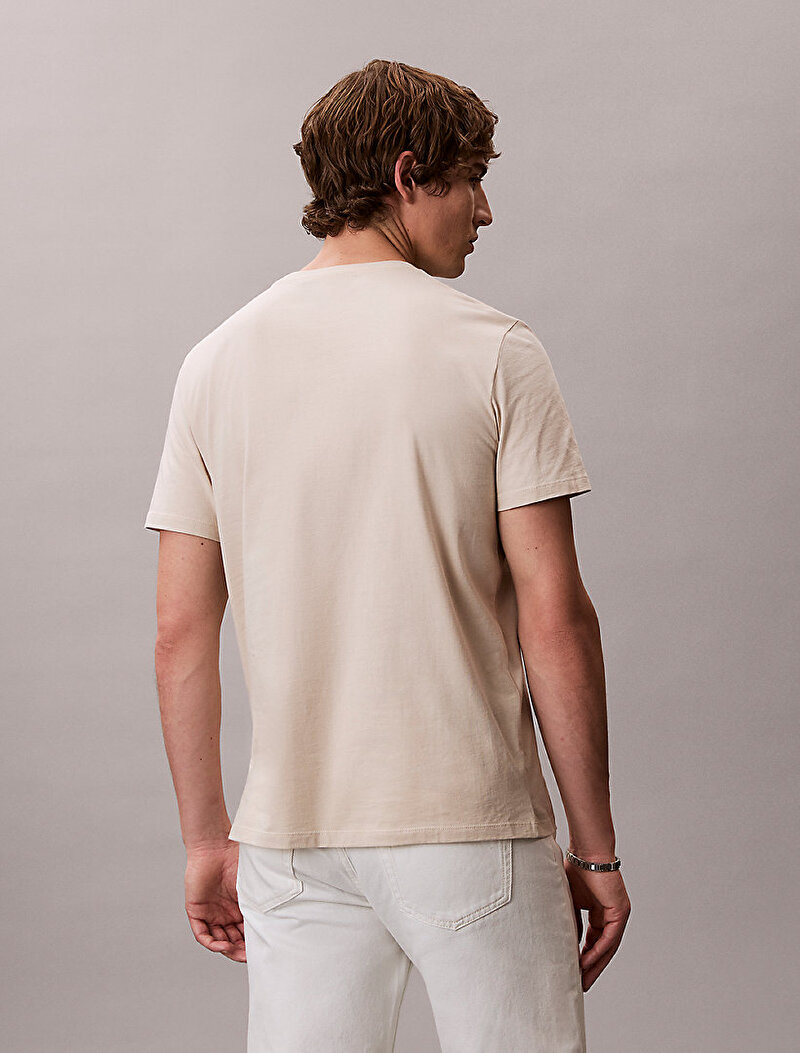 Calvin Klein Beyaz Renkli Erkek 30s Micro Monologo T-shirt