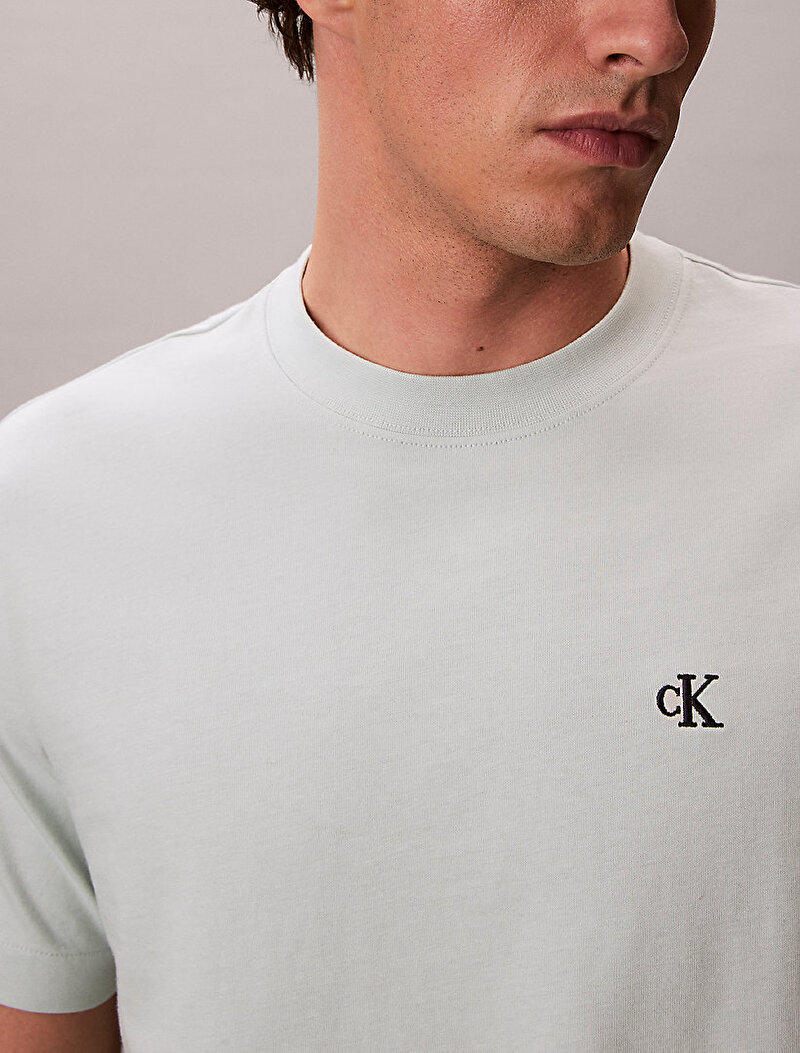 Calvin Klein Beyaz Renkli Erkek Easy Monogram T-shirt