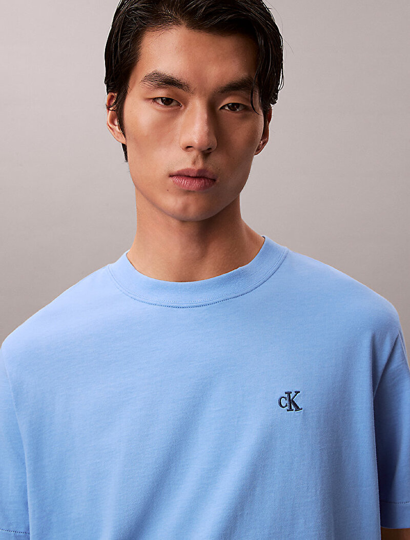 Calvin Klein Mavi Renkli Erkek Easy Monogram T-shirt