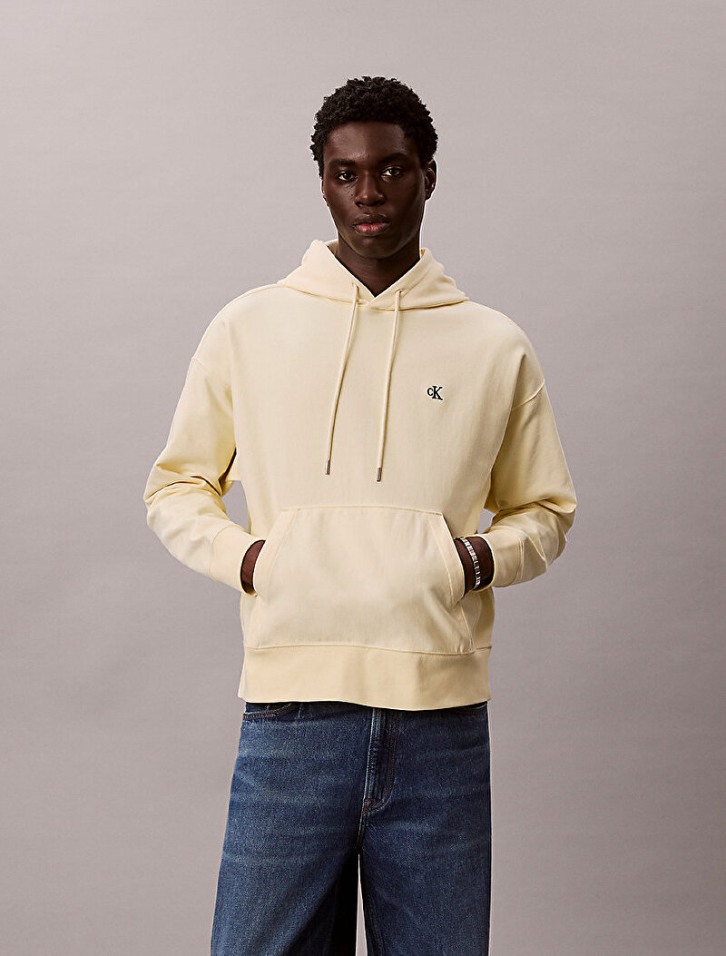 Calvin Klein Sarı Renkli Erkek Premium Terry Monogram Sweatshirt