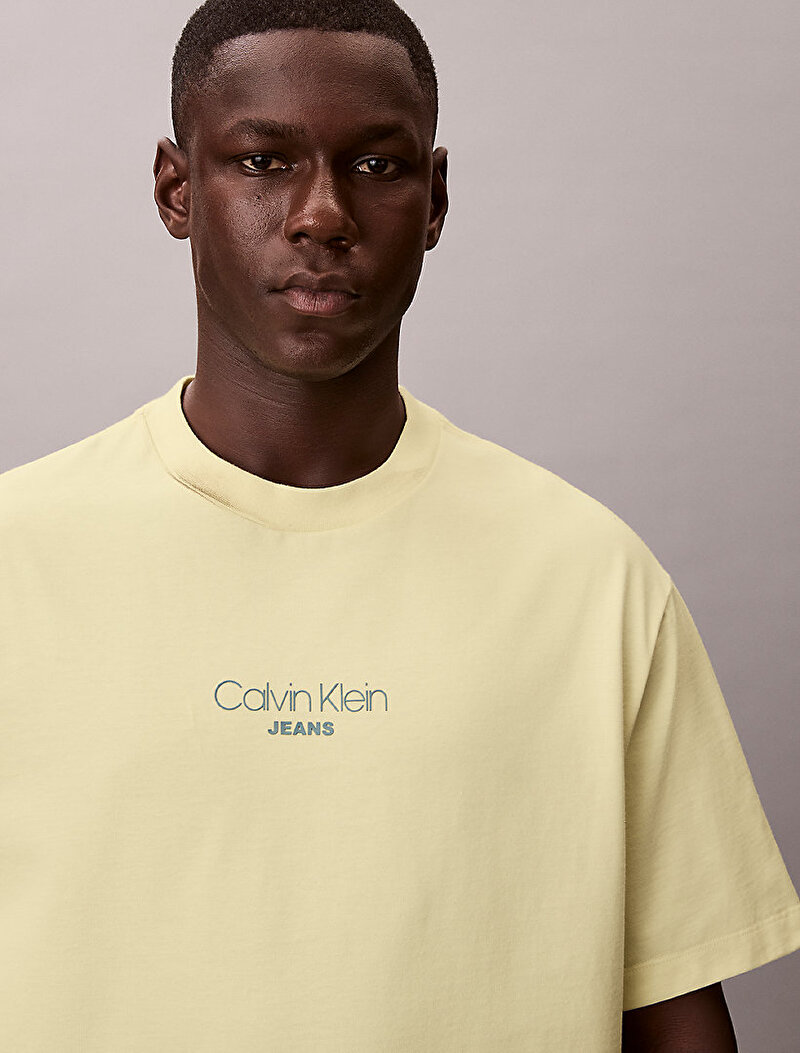 Calvin Klein Sarı Renkli Erkek 16s Relaxed Fit T-shirt