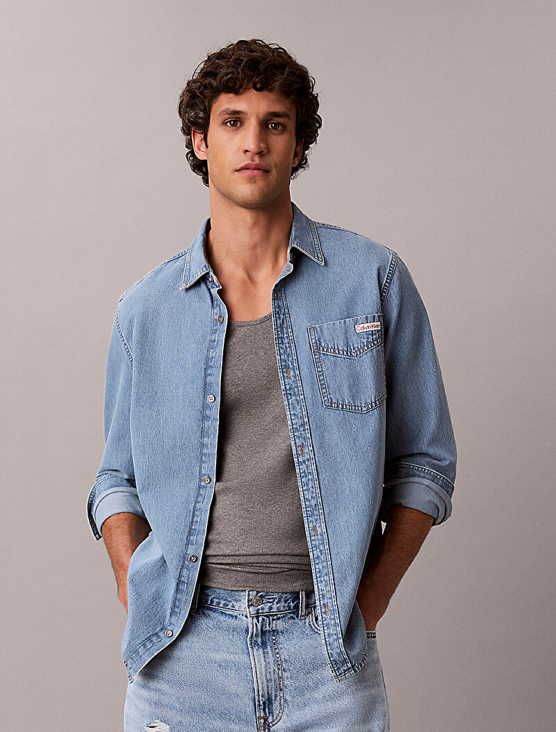 Calvin Klein Mavi Renkli Erkek Essential Classic Gömlek