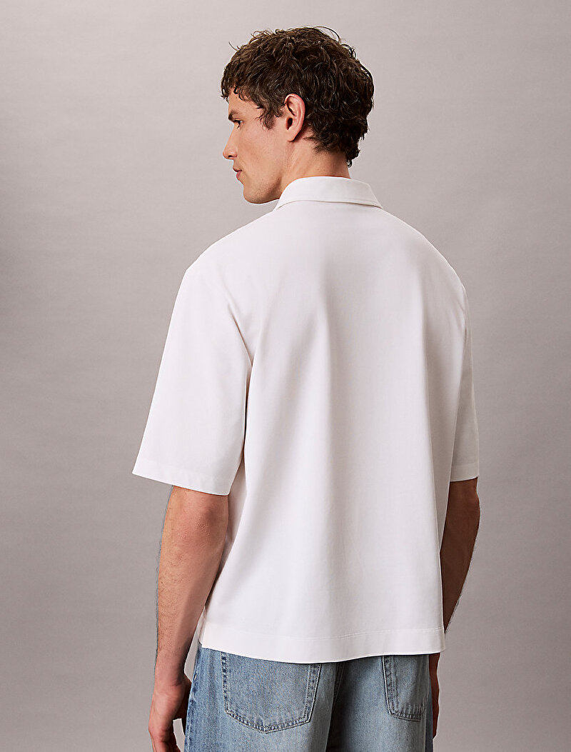 Calvin Klein Beyaz Renkli Erkek Cooling Pique Polo T-shirt