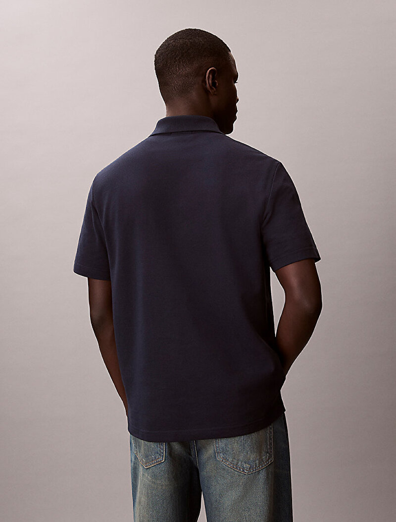 Calvin Klein Lacivert Renkli Erkek Monologo Casual Polo T-shirt