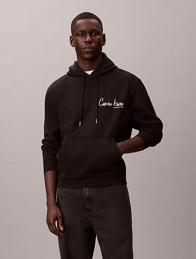 Calvin Klein Siyah Renkli Erkek 350 Terry Ck Graphic Sweatshirt