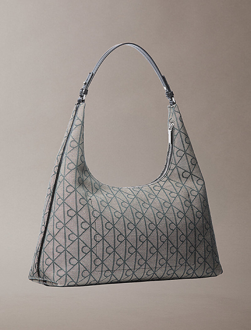 Calvin Klein Siyah Renkli Kadın Emblem Jacquard Omuz Çantası
