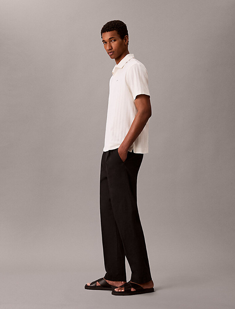 Calvin Klein Beyaz Renkli Erkek Easy Vertical Polo T-shirt