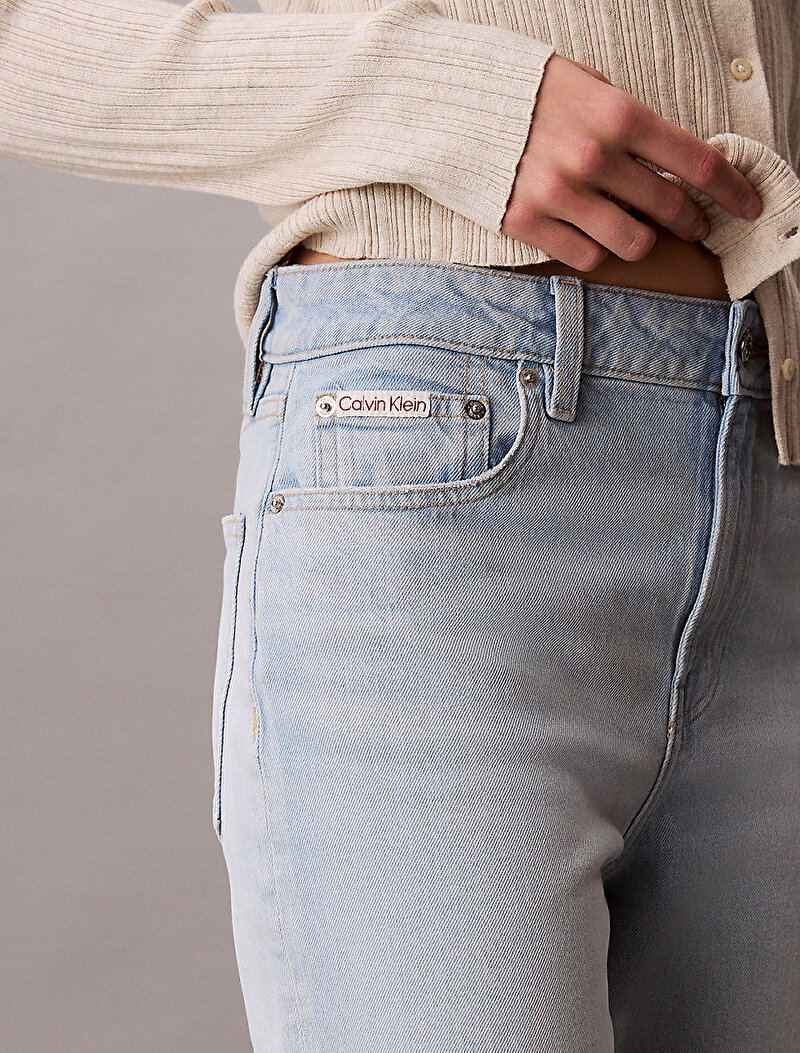 Calvin Klein Mavi Renkli Kadın High Rise Straight Jean Pantolon