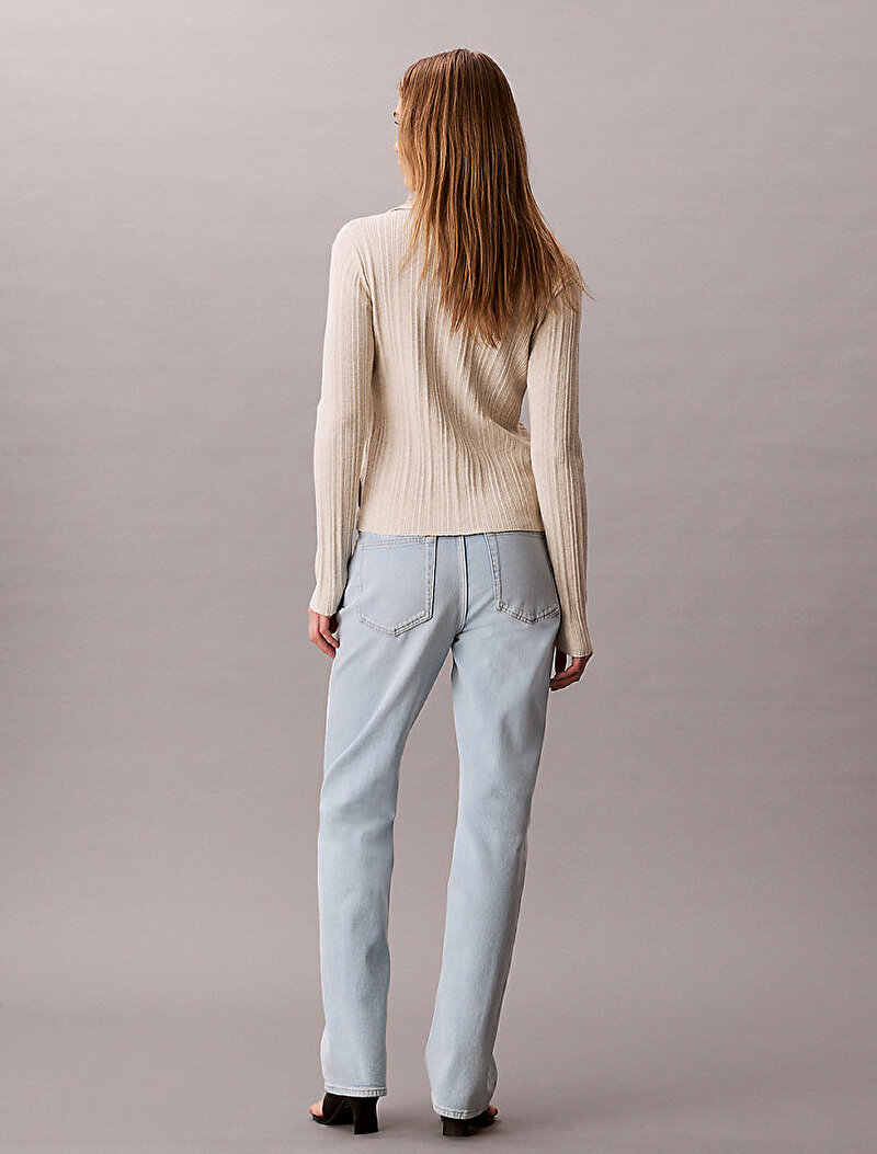 Calvin Klein Mavi Renkli Kadın High Rise Straight Jean Pantolon