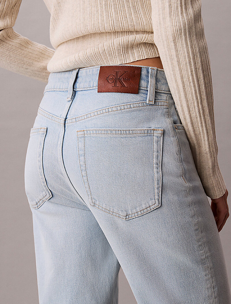 Calvin Klein Mavi Renkli Kadın High Rise Straight Jean Pantolon