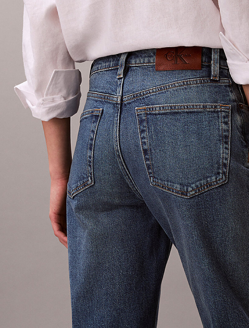 Calvin Klein Mavi Renkli Kadın High Rise Straight Jean Pantolon