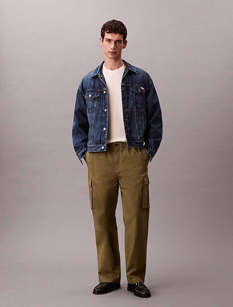 Calvin Klein Yeşil Renkli Erkek Relaxed Straight Comfort Pantolon