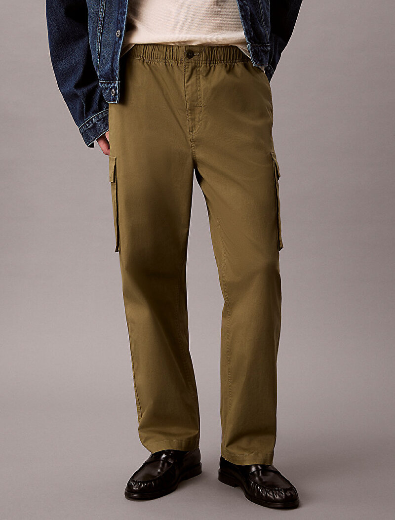 Calvin Klein Yeşil Renkli Erkek Relaxed Straight Comfort Pantolon