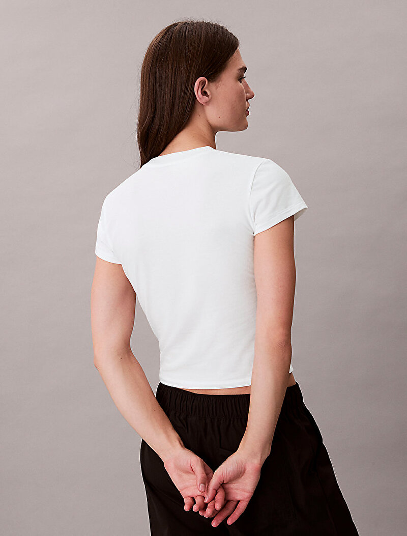 Calvin Klein Beyaz Renkli Kadın Baby T-shirt