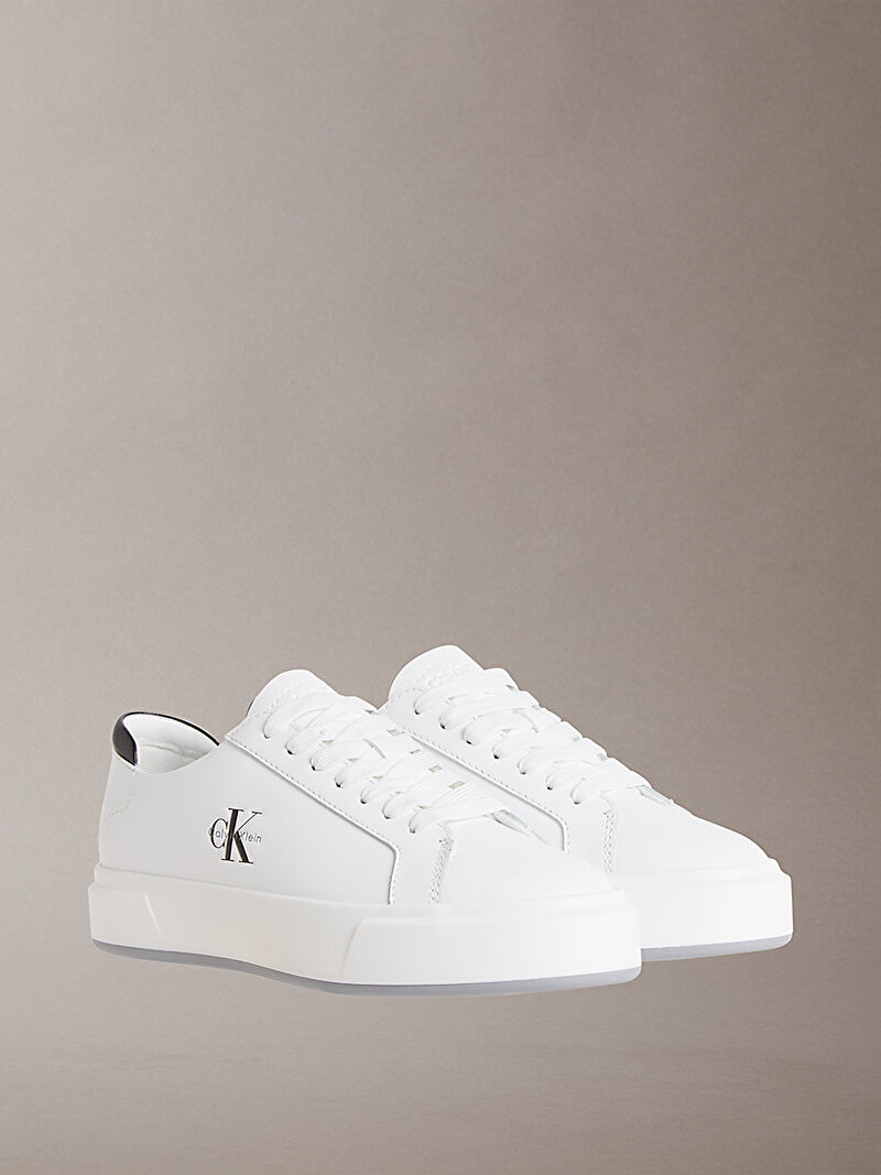 Calvin Klein Beyaz Renkli Erkek Basket Cupsole Laceup Sneaker