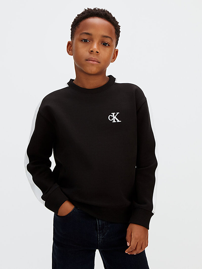 Calvin Klein Siyah Renkli Erkek Çocuk Relaxed Sweatshirt