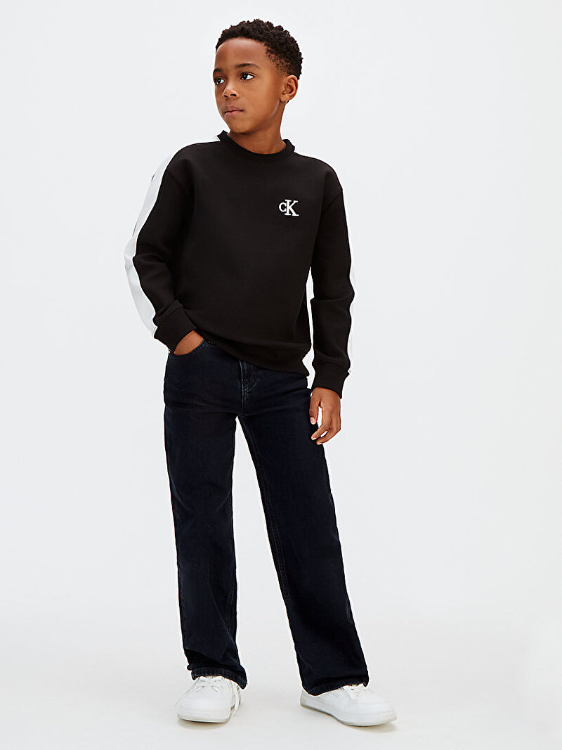 Calvin Klein Siyah Renkli Erkek Çocuk Relaxed Sweatshirt