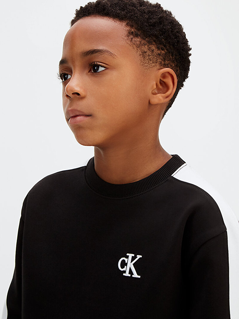 Calvin Klein Siyah Renkli Erkek Çocuk Relaxed Sweatshirt