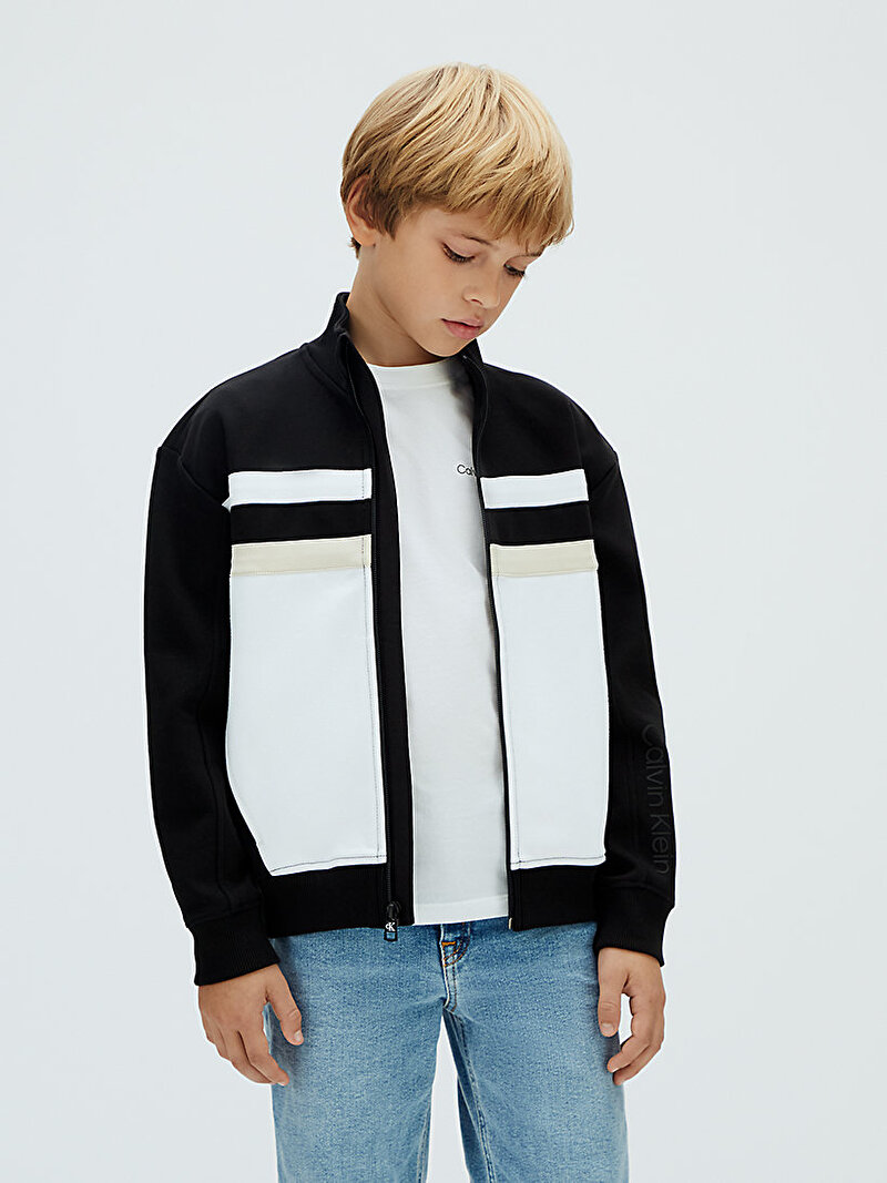 Calvin Klein Siyah Renkli Erkek Çocuk Colorblock Relaxed Sweatshirt