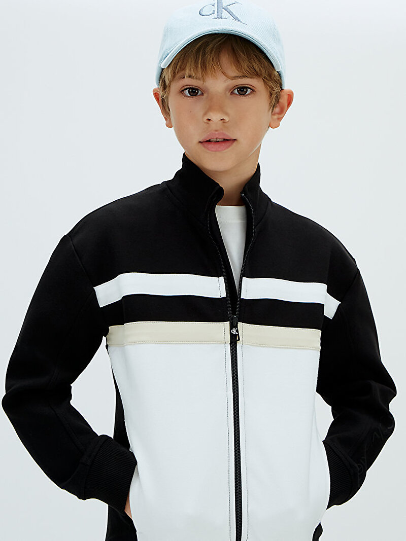 Calvin Klein Siyah Renkli Erkek Çocuk Colorblock Relaxed Sweatshirt