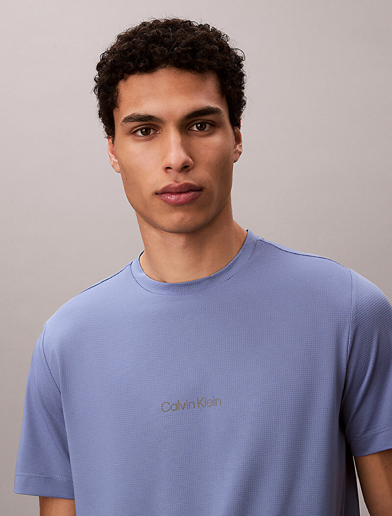 Calvin Klein Mavi Renkli Erkek Mesh T-shirt