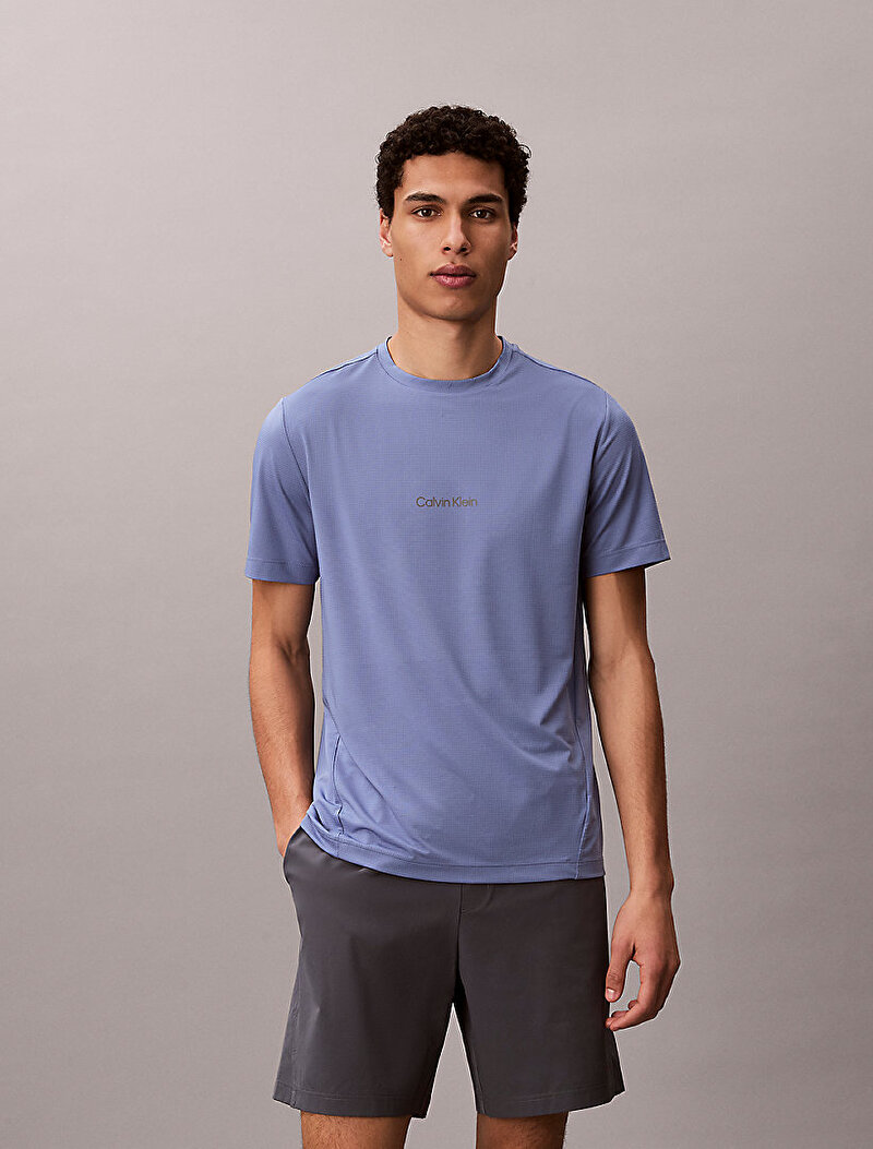 Calvin Klein Mavi Renkli Erkek Mesh T-shirt