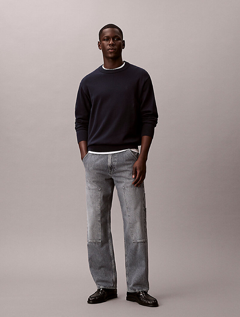 Calvin Klein Gri Renkli Erkek Vintage Chrome Carpe Jean Pantolon
